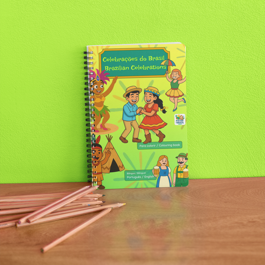 Celebrações do Brasil - Brazilian Celebrations - Livro de colorir bilíngue (português-inglês)