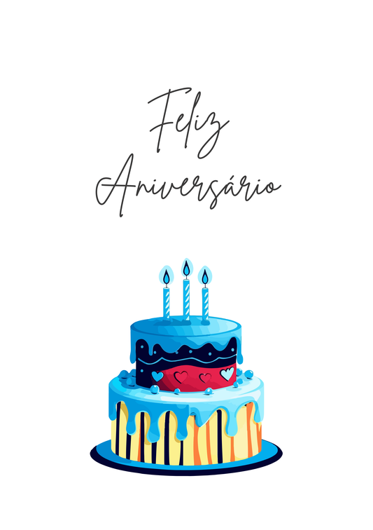 Card – In Portuguese - Feliz aniversário - Cod 06