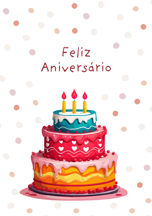 Card – In Portuguese - Feliz aniversário - Cod 05