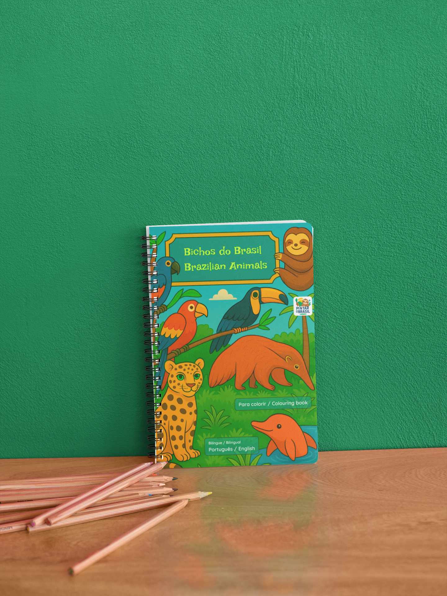 Bichos do Brasil - Brazilian Animals - Bilingual Colouring Book (Portuguese–English)