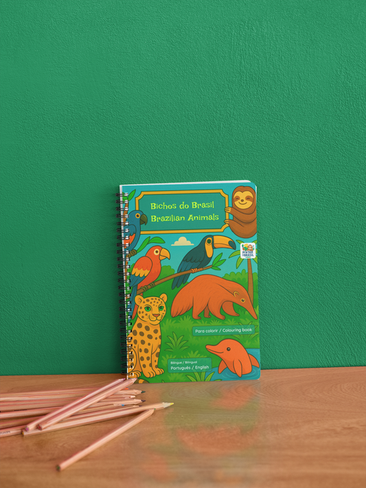 Bichos do Brasil - Brazilian Animals - Bilingual Colouring Book (Portuguese–English)