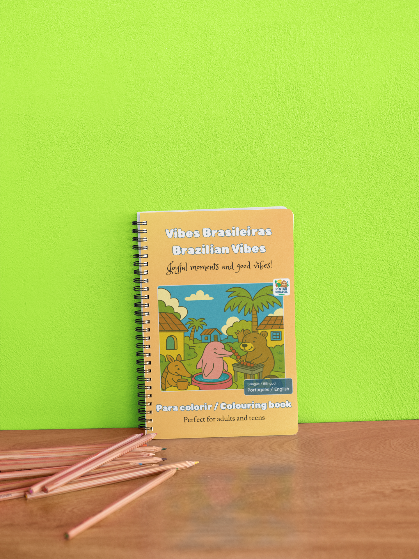 Vibes Brasileiras - Brazilian Vibes - Bilingual Colouring Book (Portuguese–English)