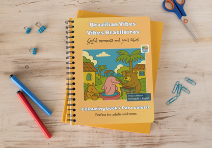Vibes Brasileiras - Brazilian Vibes - Bilingual Colouring Book (Portuguese–English)